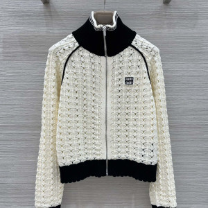 Miu 레이스 니트 가디건