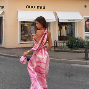 MIU MIU 핑크 패턴 원피스