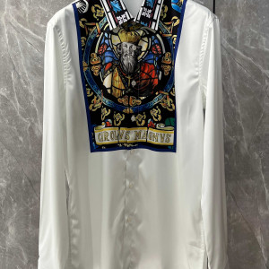 화이트 스테인드글라스 프린트 셔츠