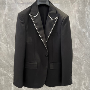 MQ 핸드메이드 리벳 블랙 정장 재킷