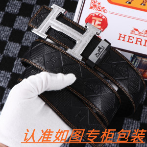 HERMES 남성 양면 가죽 벨트