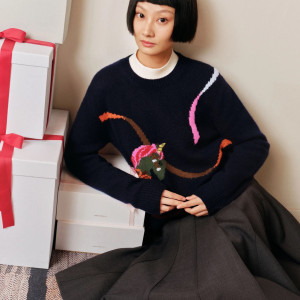 오르도스 울 제카드 니트 스웨터