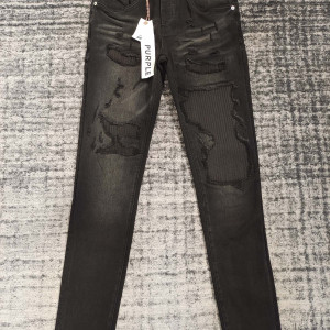 PURPLE 블랙 디스트로이드 청바지