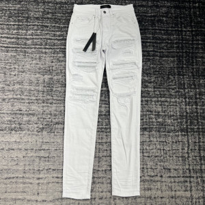 화이트 디스트로이드 스키니 진